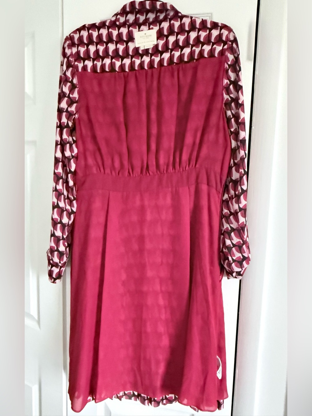 Kate Spade New York Pleated Fit & Flare Dress Size 12 Geometric Print - Picture 14 of 16